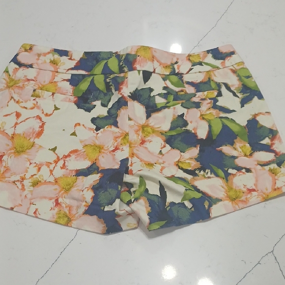 J. Crew High Waist Pink and Green Floral Shorts - Picture 7 of 14